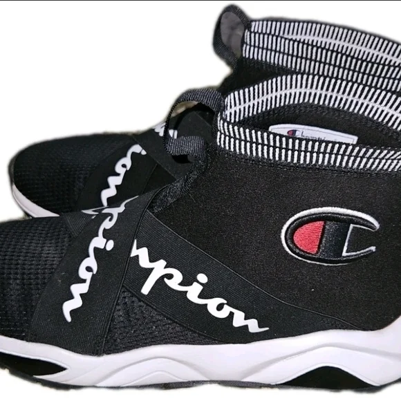 Champion Mens Black and White Crossiver Sneakers - Picture 4 of 12